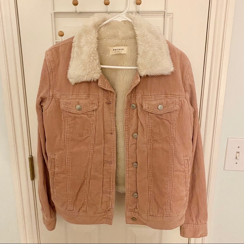 Light pink Sherpa corduroy jacket